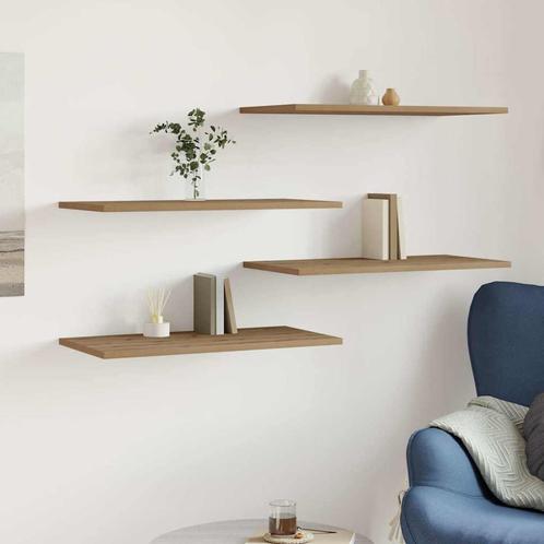 vidaXL Wandschappen 4 st 60x30x1,5 cm bewerkt hout, Huis en Inrichting, Woonaccessoires | Wandplanken en Boekenplanken, Nieuw