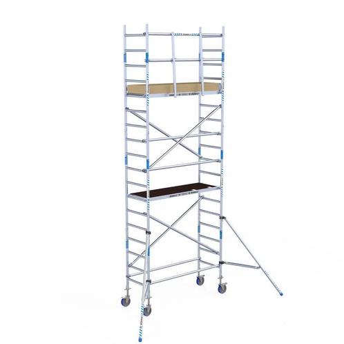 Basic rolsteiger 75 x 6,2m WH met voorloopleuning, Doe-het-zelf en Bouw, Steigers, Verzenden