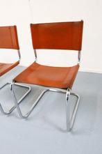 Fasem - Mart Stam - Eetkamerstoel (4) - S34 - Metaal, Leder, Antiek en Kunst