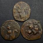 Seltsjoeken van Rum. Sulayman II, 1196-1204. Lot of 3 AE