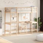 vidaXL Hoogslaper met bureau massief grenenhout 75x190 cm, Verzenden, Nieuw