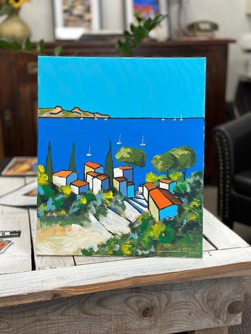 Jiel - Petit sentier menant au village, en bord de, Antiek en Kunst, Kunst | Schilderijen | Modern