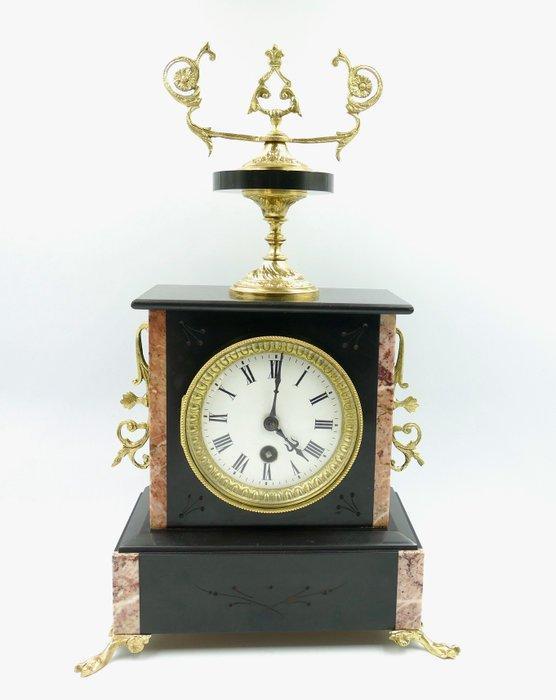 Klok - Napoléon III, Brons, Marmer - 1850-1900, Antiek en Kunst, Antiek | Klokken