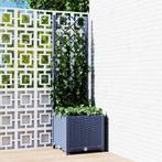 vidaXL Plantenbak met trellis blauwgrijs 40x40x136 cm PP, Tuin en Terras, Verzenden, Nieuw