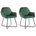 vidaXL Eetkamerstoelen 2 st fluweel groen, Huis en Inrichting, Stoelen, Verzenden, Nieuw