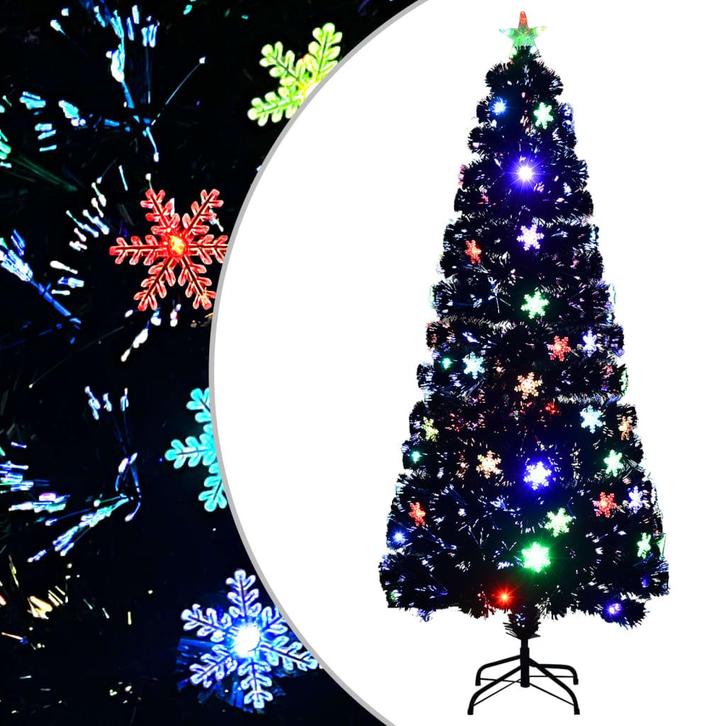 vidaXL Kerstboom met LED-sneeuwvlokken 180 cm glasvezel, Diversen, Kerst, Nieuw, Verzenden