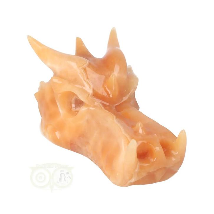Calciet draken schedel Nr 289 - 944 gram, Handtassen en Accessoires, Edelstenen, Nieuw, Verzenden