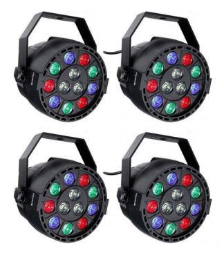 Ibiza Light 4x 12W RGBW LED PAR Spots 3-in-1 Wash Effect DMX, Muziek en Instrumenten, Licht en Laser