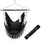 tectake Hangstoel Malika, boho-stijl, draagkracht 150kg - zw, Tuin en Terras, Verzenden, Nieuw