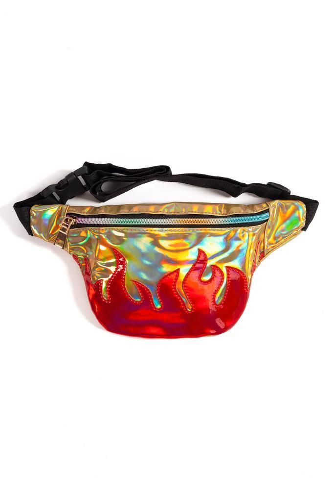 Heuptasje Goud Rode Vlammen Iridescent Fanny Pack Flames Heu, Handtassen en Accessoires, Tassen | Damestassen, Nieuw, Ophalen of Verzenden