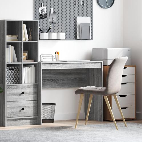 vidaXL Bureau Grijs Sonoma 90x40x76 cm Materiaal:, Huis en Inrichting, Bureaus, Nieuw, Verzenden