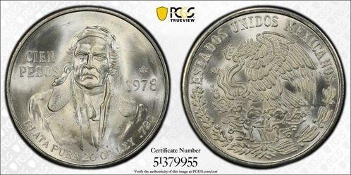 Mexique. 100 Pesos 1978 - PCGS MS66, Postzegels en Munten, Munten | Europa | Niet-Euromunten