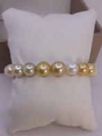 Armband Gouden en witte South Sea parels - 8x10mm, Nieuw
