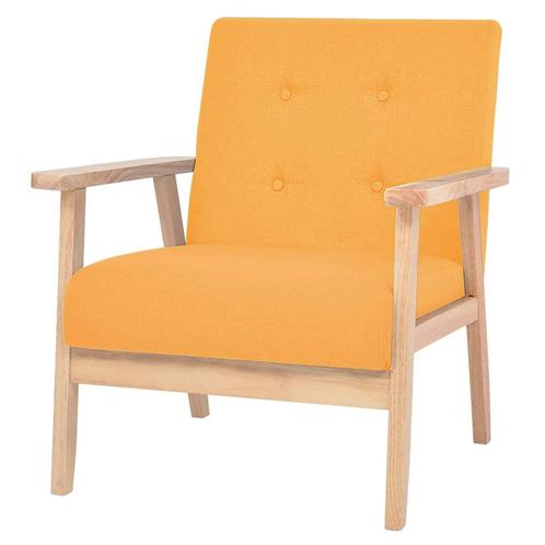 vidaXL Fauteuil stof geel, Huis en Inrichting, Fauteuils, Nieuw, Verzenden