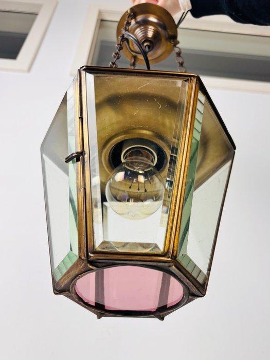 Lustre - Suspension-lanterne à facettes avec panneau poli -, Antiek en Kunst, Antiek | Overige Antiek
