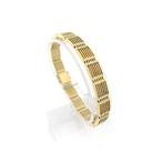 Massief gouden fantasie schakel armband | 17,5 cm, Handtassen en Accessoires, Armbanden, Ophalen of Verzenden, Gebruikt, Overige kleuren
