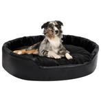 vidaXL Hondenmand 90x79x20 cm pluche en kunstleer zwart, Dieren en Toebehoren, Honden-accessoires, Verzenden, Nieuw