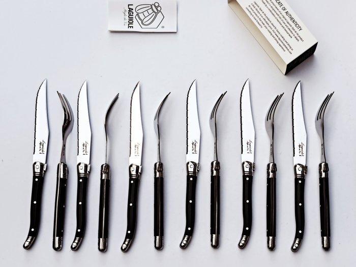 Laguiole - 12 pieces Cutlery set - 6x forks & 6x knives, Antiek en Kunst, Antiek | Keukengerei