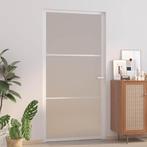 vidaXL Binnendeur 102,5x201,5 cm matglas en aluminium wit, Verzenden, Nieuw