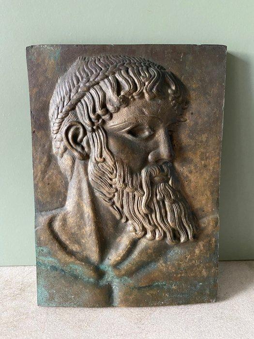 Bloksnijwerk/relief, Portrait bas-relief grec antique - 22, Antiek en Kunst, Curiosa en Brocante