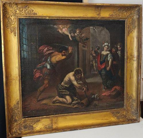 Nicola Vaccaro (1640-1709) e bottega - La decollazione del, Antiek en Kunst, Kunst | Schilderijen | Klassiek