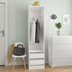 vidaXL Garde-robe avec tiroirs Blanc brillant Bois, Verzenden, Neuf