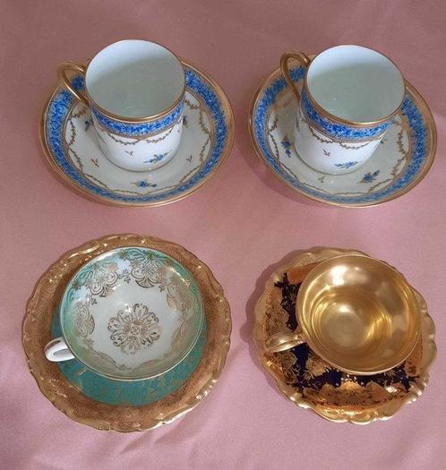 Bavaria, Limoges, Rosenthal - Tasse à café (4) - Porcelaine, Antiek en Kunst, Antiek | Meubels | Tafels