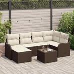 vidaXL 6-delige tuinsofa set met kussens in grijs poly, Tuin en Terras, Verzenden, Nieuw