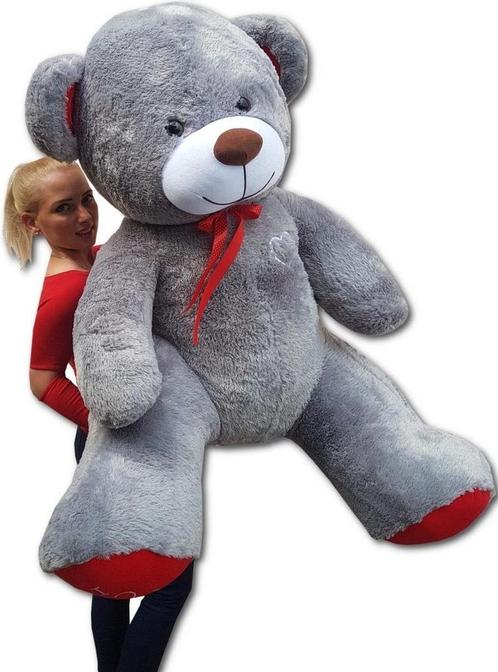 Grote knuffelbeer - I love you - Zacht - Grijs, Kinderen en Baby's, Speelgoed | Knuffels en Pluche, Nieuw, Ophalen of Verzenden