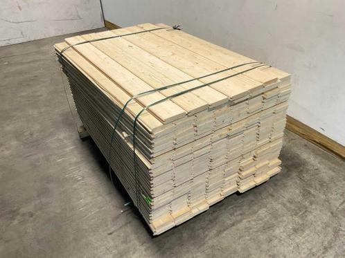 Veiling - 100x Vuren blokhutprofiel mes- en groef 120x14,5x2, Doe-het-zelf en Bouw, Hout en Planken