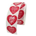 500 stickers labels rol thema: mama, mother rode harten, Nieuw