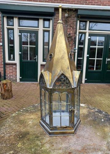 Lanterne - Grande Lanterne à Bougie - 59 cm - Métal, Verre beschikbaar voor biedingen