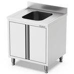 Spoeltafel | 700 LINE | RVS | 1 Spoelbak | Draaideuren |, Zakelijke goederen, Horeca | Keukenapparatuur, Verzenden, Nieuw in verpakking