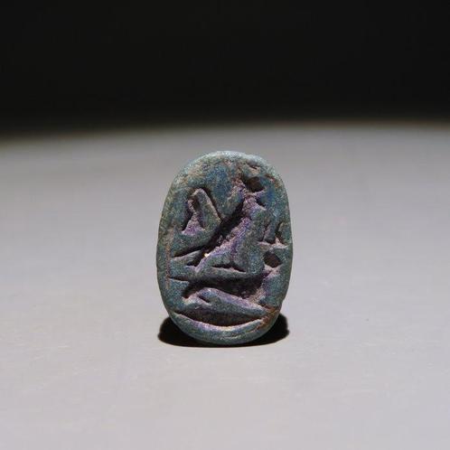 Égypte ancienne Faience Scarabée. Basse époque, 664 - 332, Verzamelen, Mineralen en Fossielen