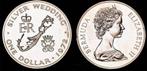 Bermuda 1 dollar 1972- Silver wedding 1972 zilver, Postzegels en Munten, Verzenden
