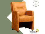 Leren eetkamerstoel Sharp - Kenia Cognac (cognac) - Met, Huis en Inrichting, Stoelen, Eigentijds, Modern, Bruin, Nieuw, Leer
