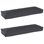 vidaXL Pallet Kussen Set 2 pcs Zwart 120 x 40 x 8 cm Oxford, Huis en Inrichting, Verzenden, Nieuw
