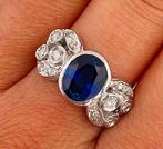 Ring Platina Saffier - Diamant, Nieuw