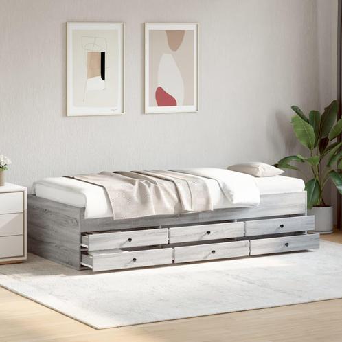 vidaXL Slaapbank met lades zonder matras 75x190 cm grijs, Huis en Inrichting, Slaapkamer | Bedden, Nieuw, Verzenden