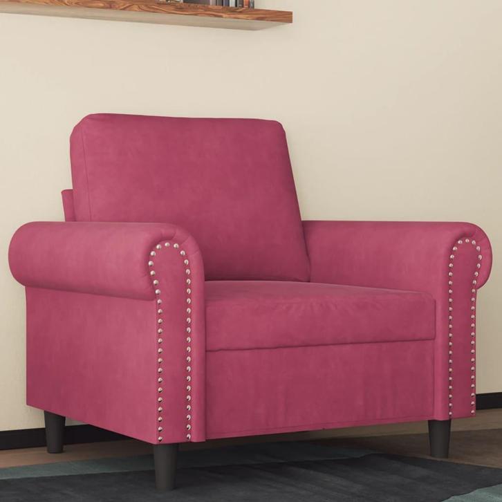 vidaXL Fauteuil 60 cm fluweel wijnrood, Huis en Inrichting, Zetels | Zetels, Nieuw, Verzenden