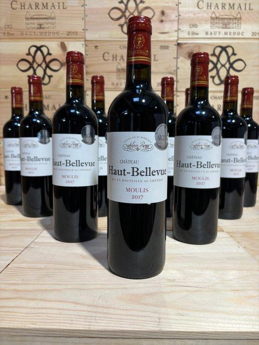 2017 Château Haut-Bellevue - Haut-Médoc - 12 Flessen (0.75, Verzamelen, Wijnen