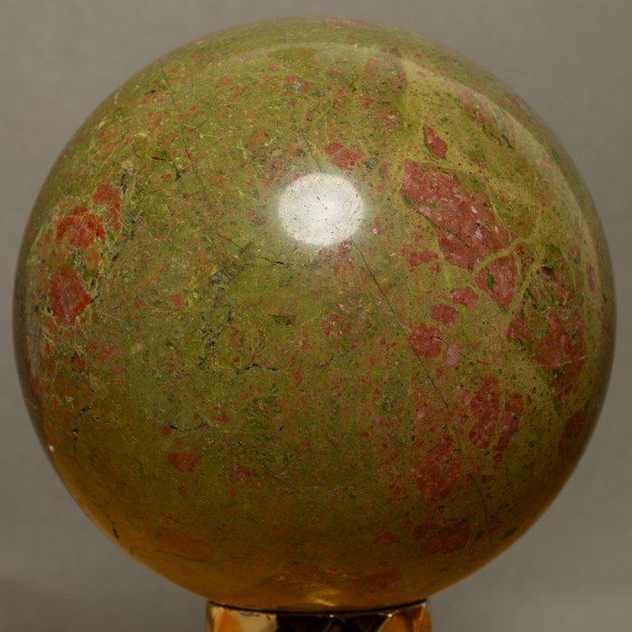 unakiet Fine Unakite Sphere - Hoogte: 10.86 cm - Breedte:, Verzamelen, Mineralen en Fossielen