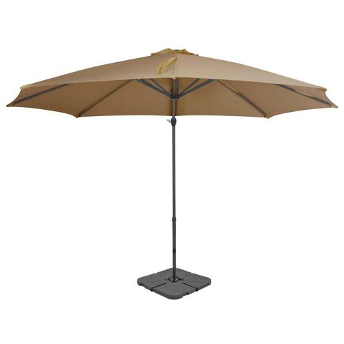 vidaXL Parasol avec base portable Taupe, Jardin & Terrasse, Parasols, Neuf, Envoi