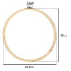 Bamboe ring borduurring flowerhoop met stelschroef 30, Nieuw