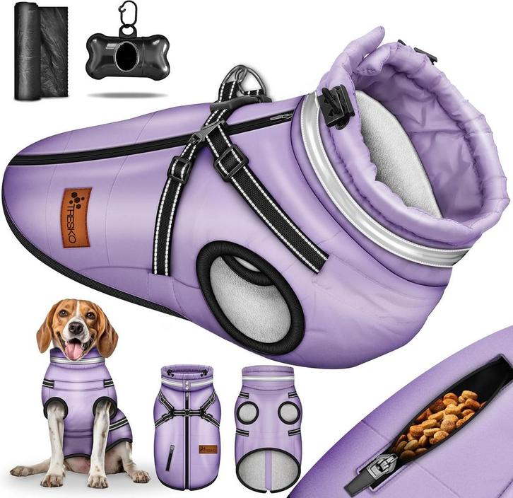 TRESKO® Hondenjas voor de winter, met reflectoren, incl. 15, Animaux & Accessoires, Vêtements pour chiens, Envoi