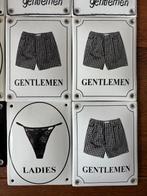 Set van 9 emaille toiletborden – “Gentlemen & Ladies” – ca.