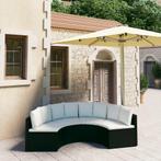 vidaXL 4-delige Loungeset met kussens poly rattan zwart, Tuin en Terras, Tuinsets en Loungesets, Verzenden, Nieuw, Loungeset