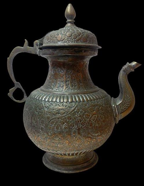 Kasjmiri theepot - Koper - Kasjmir, India - 19e eeuw, Antiek en Kunst, Kunst | Niet-Westerse kunst
