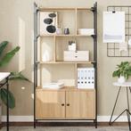 vidaXL Boekenkast met deuren 76,5x30x154,5 cm hout sonoma, Verzenden, Nieuw