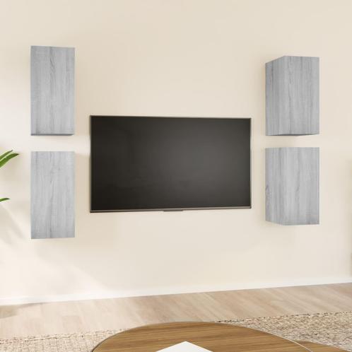 vidaXL Tv-meubelen 4 st 30,5x30x60 cm bewerkt hout grijs, Maison & Meubles, Armoires | Mobilier de télévision, Envoi